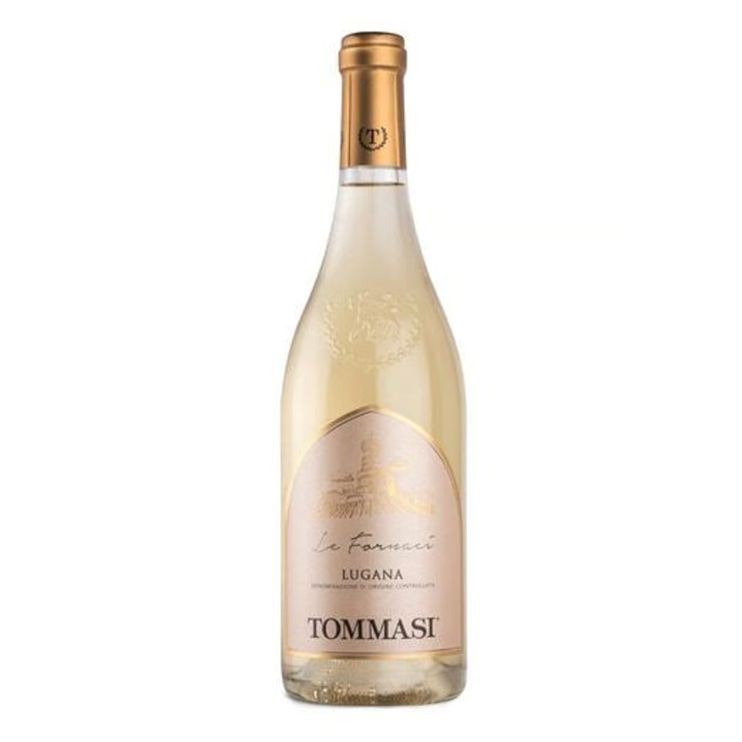 טומאסי לוגאנה 750 מל יין טומאסי לוגאנה (Tommasi Lugana "Le Fornaci") הוא יין לבן אלגנטי ובעל אופי ייחודי, המגיע מהכרמים המובחרים של יקב טומאסי באזור לוגאנה (Lugana) – אזור קטן ואיכותי השוכן לחופו הדרומי של אגם גארדה. היין מופק מזן הענבים המקומי טרביאנו די לוגאנה (Trebbiano di Lugana), המעניק ליין שילוב נדיר של רעננות פריכה עם מורכבות וגוף מרשים. היין מתאפיין בגוון זהוב בהיר עם השתקפויות ירוקות זוהרות. באף עולה בוקה עשיר ומפתה של פירות טרופיים, אפרסק צהוב וקליפת לימון, לצד ניחוחות עדינים של פריחת שקדים ומינרליות נקייה. בחיך מתקבל יין בעל גוף בינוני, מרקם חלק וחמיצות מאוזנת להפליא המעניקה חיוניות ורעננות בכל לגימה. הסיומת ארוכה, נקייה ומותירה טעם פירותי ופרחוני מעודן.