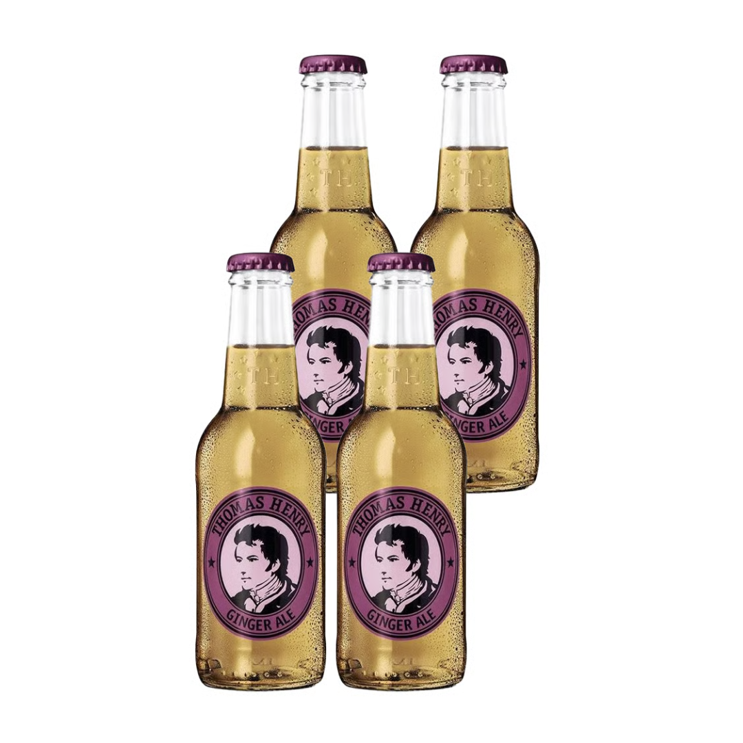רביעיית תומס הנרי ג'ינג'ר אייל 200 מל תומס הנרי ג'ינג'ר אייל – רעננות מתובלת בסטייל אירופאי טעם ג'ינג'ר עדין ומאוזן | משקה גזי אלגנטי | מושלם לקוקטיילים או לשתייה נקייה Thomas Henry Ginger Ale הוא משקה גזי איכותי בסטנדרט אירופאי, עם איזון מדויק בין מתיקות קלה לחריפות טבעית של ג'ינג'ר. מתאים לשתייה בפני עצמו, או כבסיס מושלם לקוקטיילים עם וויסקי, רום, ג'ין ועוד. חריפות ג'ינג'ר קלה – לא משתלטת, אבל נוכחת מתיקות עדינה עם גיזוז אלגנטי קלאסי לקוקטיילים כמו וויסקי ג'ינג'ר או ג'ין באק מותג ברמנים מועדף – איכות ברמה מקצועית